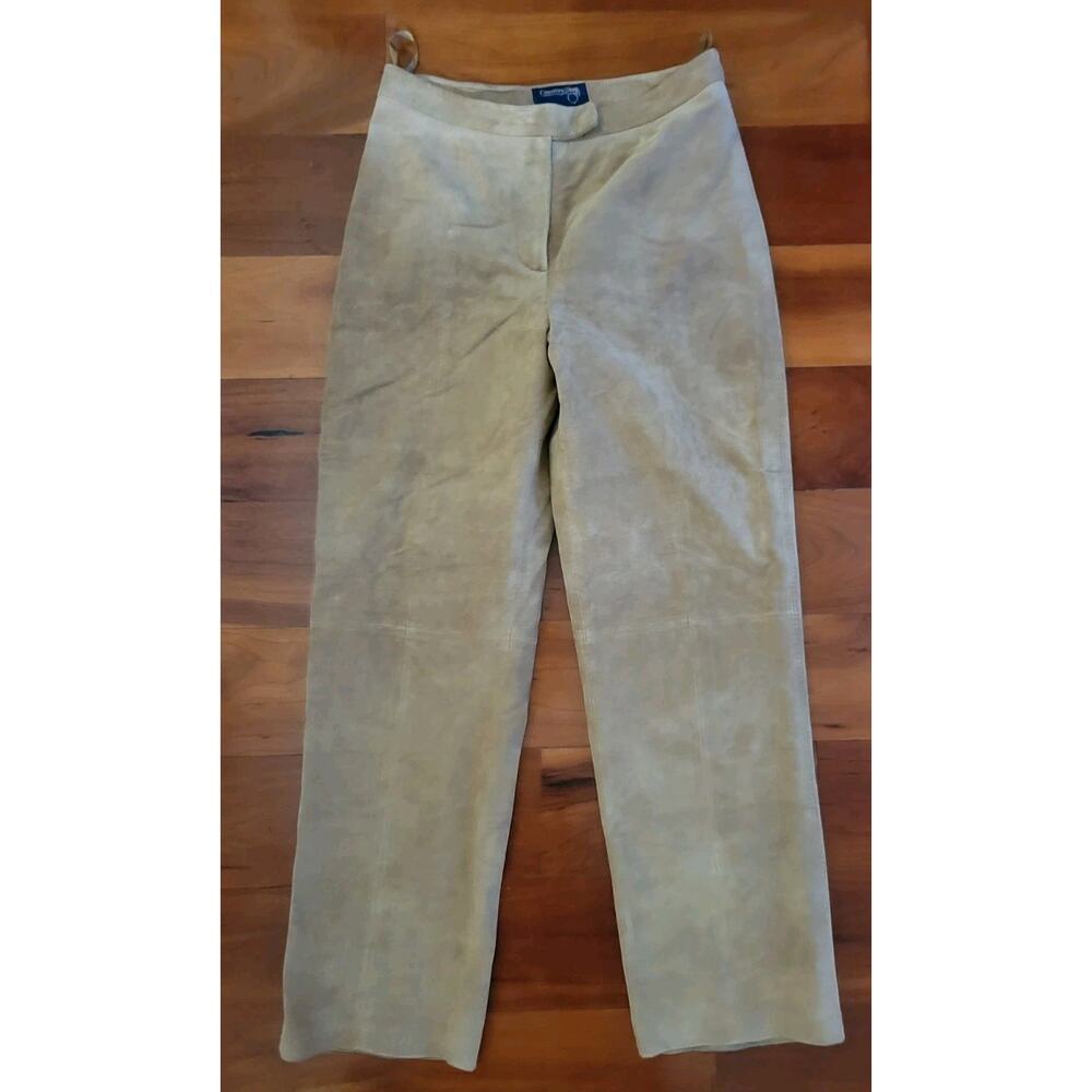 Country Shop Suede Leather Pants Women's Size 6 Camel Tan Zipper